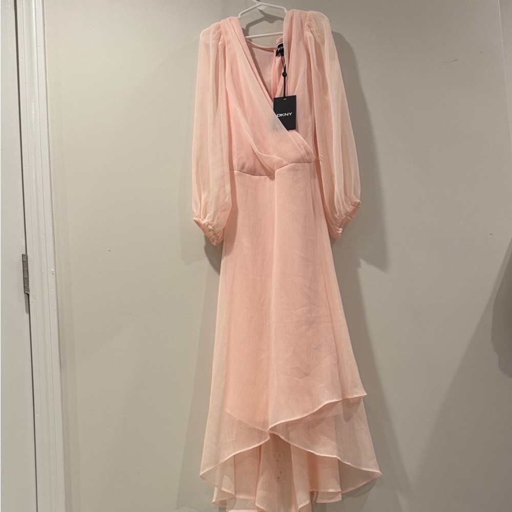 NWT—DKNY Blush High Low Dress